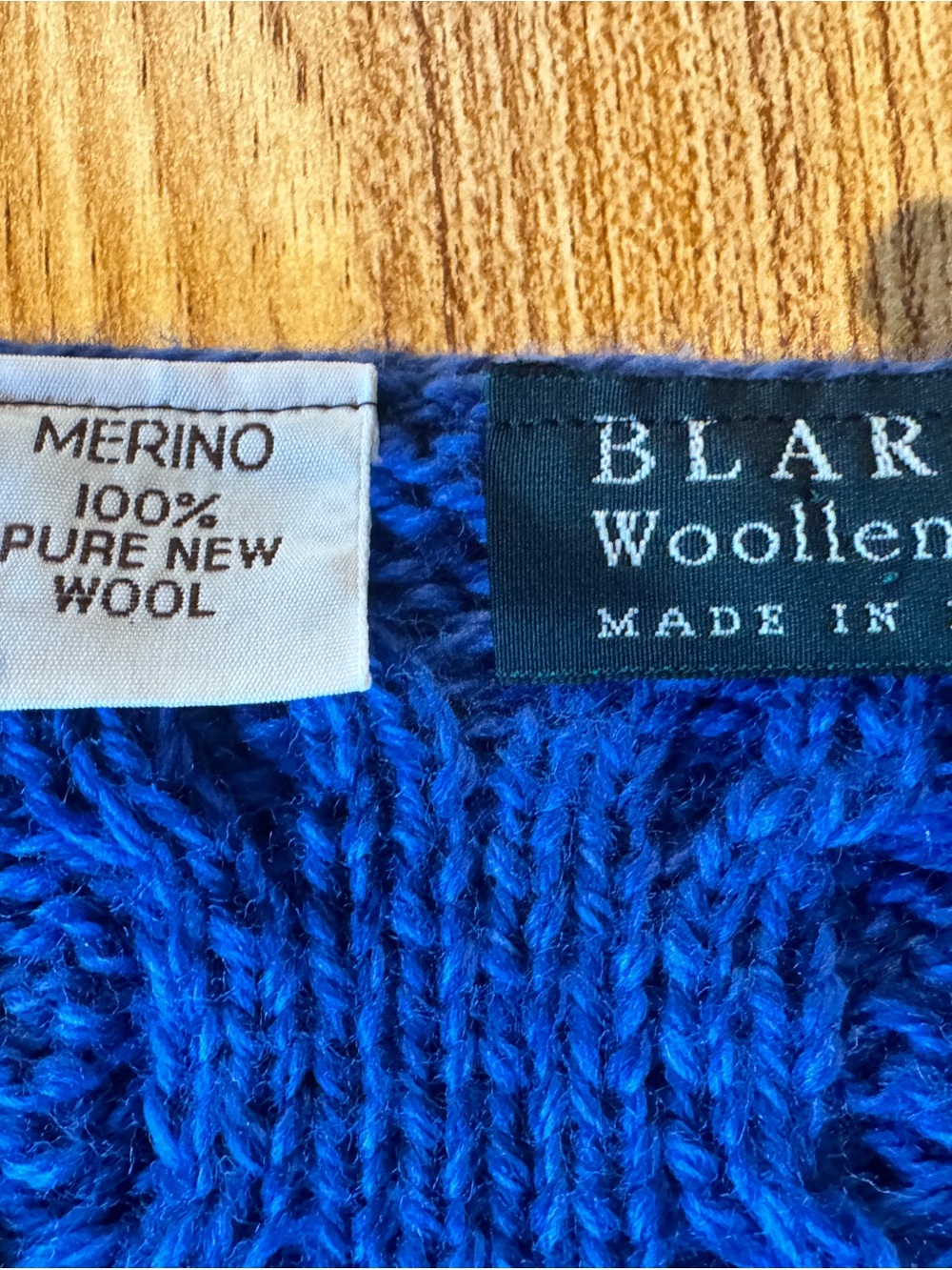 BLARNEY Woollen Mills Merino Crewneck Sweater — Royal Blue
